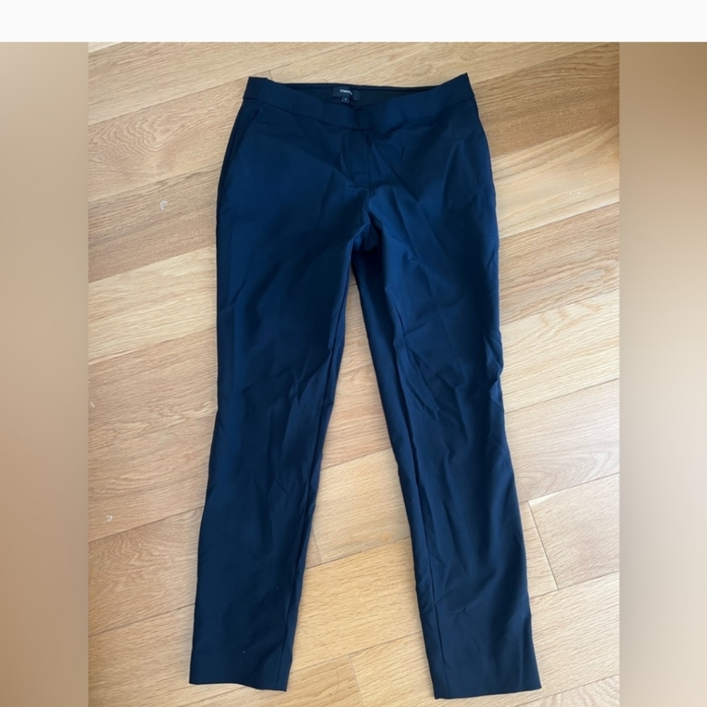 Theory black straight leg pants